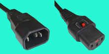 PC1002 IEC Lock C13/C14 Kabel schwarz 0,5m 1mm²