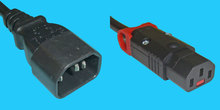 IEC Lock Kabel C13 montiert/C14 schwarz 10m 1,5mm²