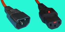 PC938 IEC Lock C13/C14 Kabel 1m orange, 1mm²
