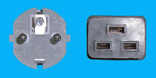 Netzkabel Schutzkontaktstecker 180º/C19 3m schwarz 1,5mm²