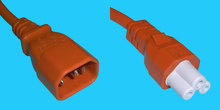 Netzkabel C14/C5 1m 3-pol. orange