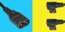 Y-Netzkabel Stecker C8/2x C7 abgew. 0,5m+2x0,5m schwarz, 0,75mm²