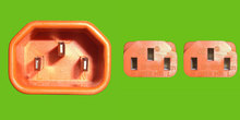 Y-Netzkabel C14/2xC13 0,3m+2x0,5m orange, 1mm²