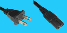 Netzkabel USA/C7 2-pol., 1m schwarz AWG18