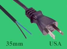 Netzkabel USA/35mm, 2m schwarz AWG18