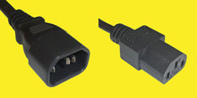 UL-Kabel C13/C14, 0,5m schwarz AWG16