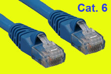 Kat.6 UTP-Patchkabel 500MHz, blau 0,5m