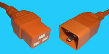 Netzkabel C19/C20, 16A/250V, 1,5m orange, 1,5mm²