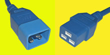 Netzkabel C19/C20, 16A/250V, 0,5m blau, 1,5mm²