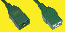 Netzkabel C19/C20, 16A/250V, 5m grün, 1,5mm²