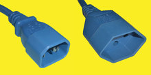 Netzkabel C14/T13 1m 3-pol. blau 1mm²