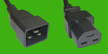 Netzkabel C20/C21, 16A/250V, 1,5m schwarz, 1,5mm²