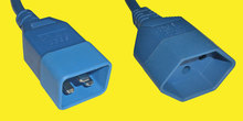 Netzkabel C20/T13 0,3m 3-pol. 1,5mm² blau