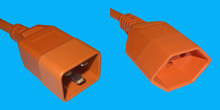 Netzkabel C20/T13 0,3m 3-pol. 1,5mm² orange