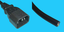 Netzkabel C14/abgeschnitten 5m schwarz, 1,5mm²