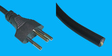 Netzkabel CH 0,5m schwarz, T12/Cut 1,5mm²