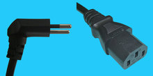 Netzkabel CH T12 90º/C13 0,5m schwarz, 1,0mm²