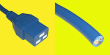 Netzkabel CH 0,5m blau Typ C19/Cut 1,5mm²