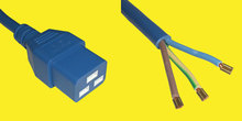 Netzkabel CH 2m blau Typ C19/35mm AEH 1,5mm²