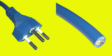Netzkabel CH 1,0m blau, T12/Cut, 1,5mm²