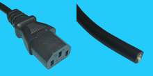 Netzkabel CH C13/cut, 1m schwarz