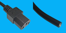 Netzkabel CH C13/cut end 3x 1,5mm², 2m schwarz