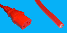 Netzkabel CH C13/CUT (gerade abgeschnitten), 2m rot 0,75mm²