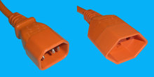 Netzkabel C14/T13 0,5m 3-pol. 1mm² orange