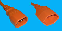 Netzkabel C14/T13 1m 3-pol. 1mm² orange