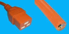 Netzkabel CH 0,5m orange Typ C19/Cut 1,5mm²