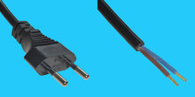 Netzkabel CH T11/30mm+AEH 6mm, L=5m schwarz, 1mm²