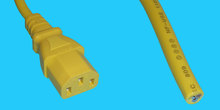 Netzkabel C13 auf offenes Ende 2m gelb, 0,75mm²