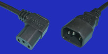 Verl.kabel C13 90º/C14, 2m schwarz, 0,75mm²