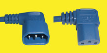 Verl.kabel C13 90º/C14 90º 2m blau, 1mm²