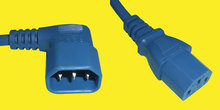 Verl.kabel C13/C14 90º 2m blau, 1mm²