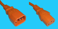 Verlängerungskabel C13/C14 0,5m orange, 1mm²