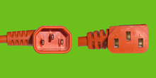 Verl.kabel C13 90º/C14 90º 3m orange, 1mm²