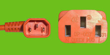 Verl.kabel C13/C14 90º 1m orange, 1mm²
