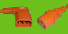 Verl.kabel C13/C14 90º 2m orange, 1mm²