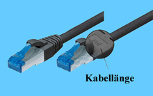 Kat.6a S/FTP-Patchkabel, schwarz 0,3m, bis 10GBit