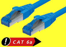 Kat.6a S/FTP-Patchkabel, blau 1m, bis 10GBit