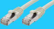 Kat.6a S/FTP-Patchkabel, grau 0,5m, bis 10GBit