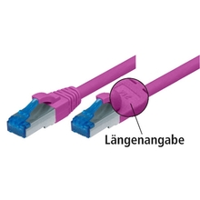 Kat.6a S/FTP-Patchkabel, violett 25m