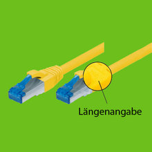 Kat.6a S/FTP-Patchkabel, gelb 0,25m, bis 10GBit