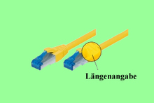 Kat.6a S/FTP-Patchkabel, gelb 0,3m, bis 10GBit