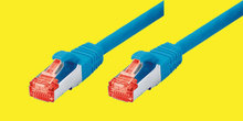 Kat.6 S/FTP-Patchkabel, blau 0,5m