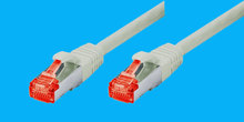 Kat.6 S/FTP-Patchkabel, grau 50m