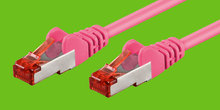 Kat.6 S/FTP-Patchkabel, rosa 1,5m