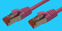 Kat.6a  S/FTP-Patchkabel, rosa 0,5m