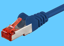 Kat.6 S/FTP-Patchkabel, blau 50m